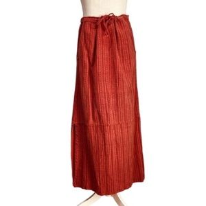 Fabinda Cotton Red Print Skirt Size M